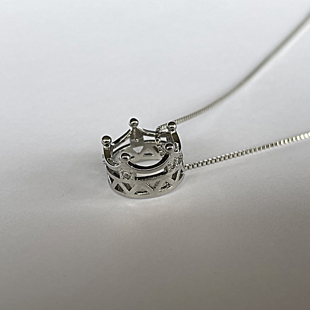 Princess Crown Sterling Silver Necklace