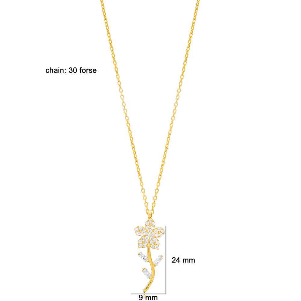 Shiny Flower Charm Necklace