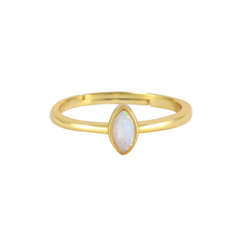 Oblong Opal Gemstone  Ring