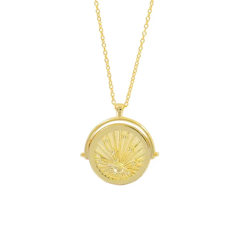 Saturn and Stars Medallion Necklace