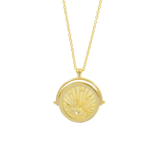 Saturn and Stars Medallion Necklace