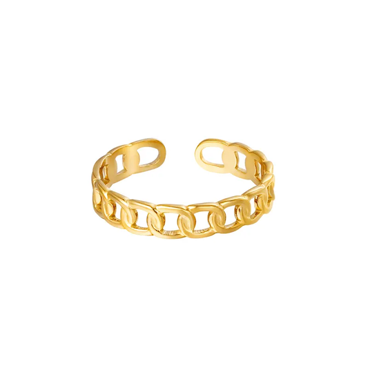 Adjustable Simple Chain Ring (Gold)