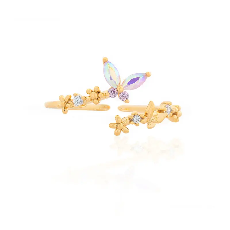 Delicate Briolette Open Ring