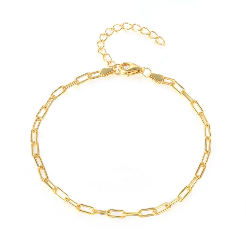 Simple Minimalist Paper Clip Bracelet (Gold)