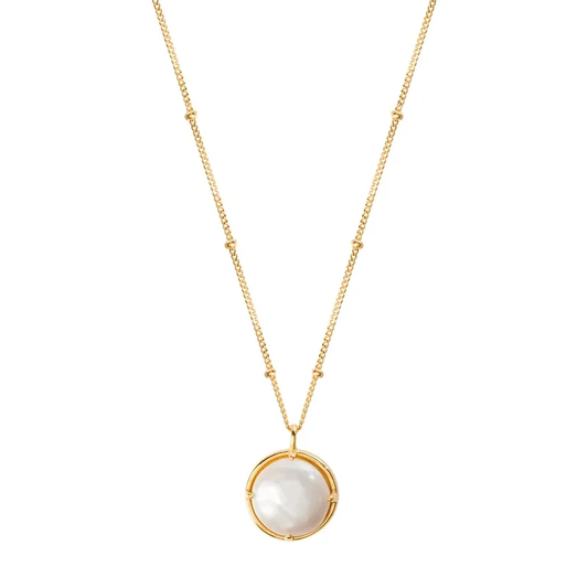 Trendy Chain Round Pearl Pendant Necklace