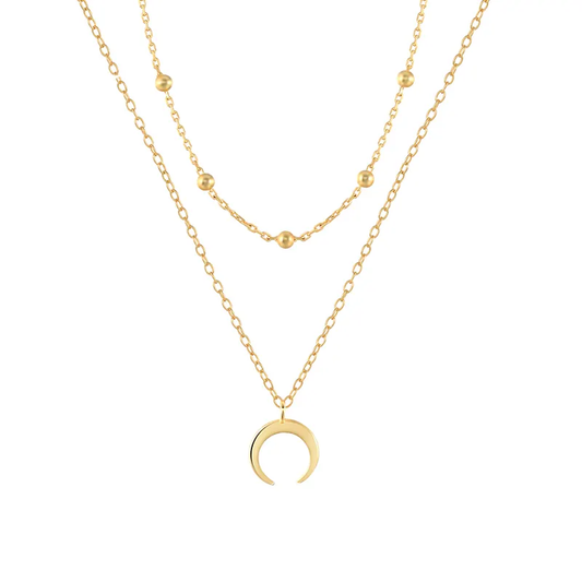 Trendy Double Layer Moon Necklace