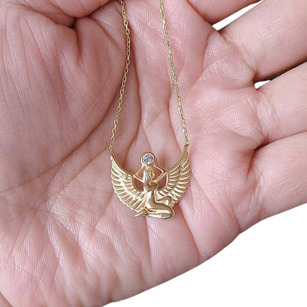 Isis Goddess Pendant Necklace (Gold)