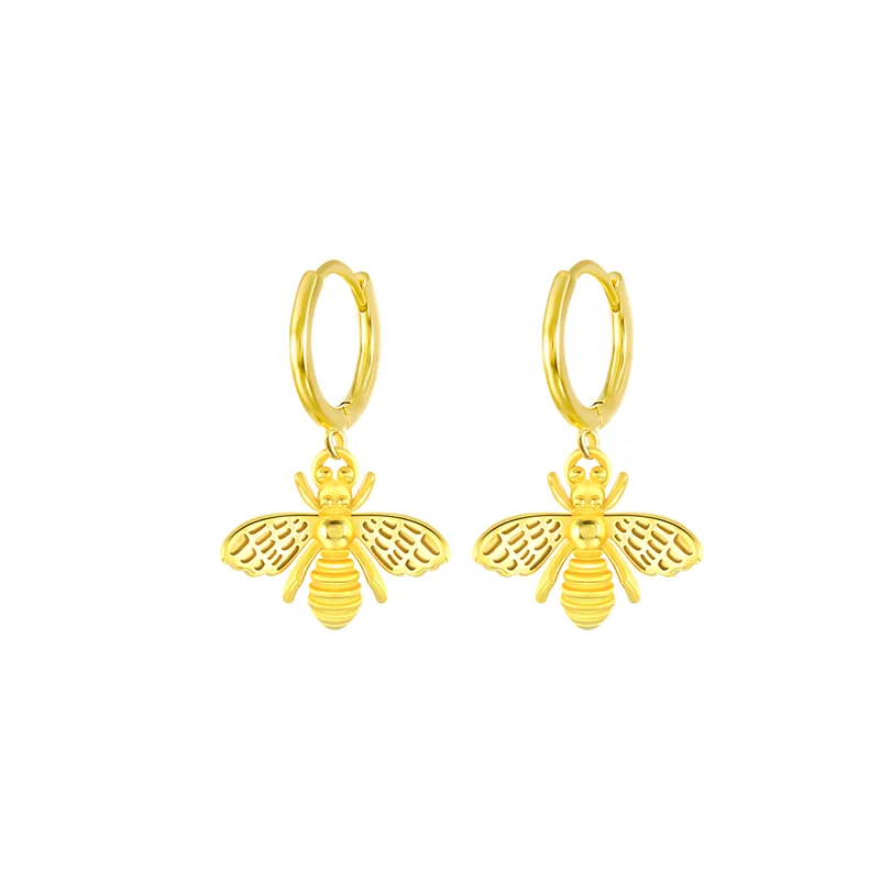 Queen Bee Buckle Hoop Earrings (Gold)