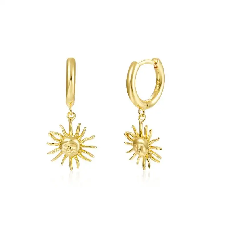 Sun Shaped Hoop Earrings