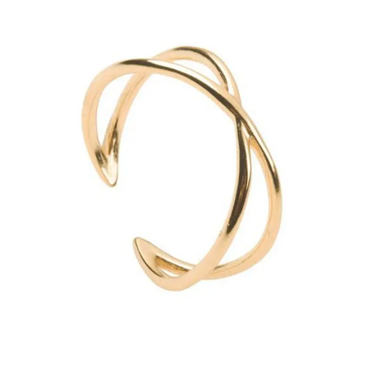 Simple X Cross Three-Dimensional Open Ring