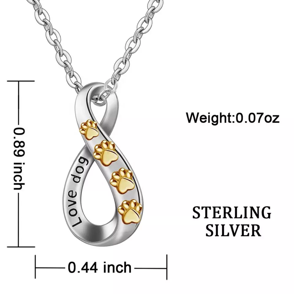 Love Dog for Infinity Sterling Silver Necklace