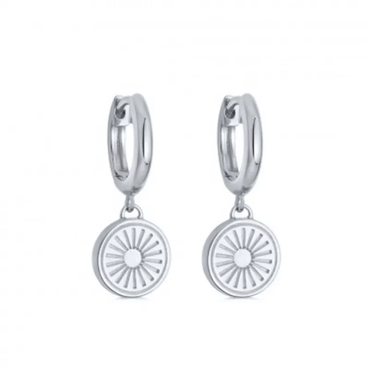 Elegant Sunrise Hanging Earrings (Silver)