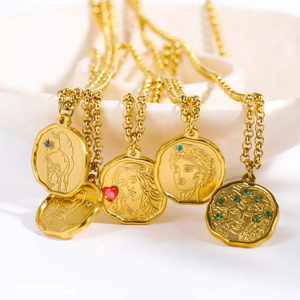 Aphrodite Goddess Medallion Necklace