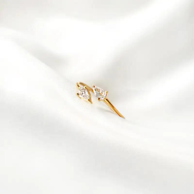 Trendy Teardrop Adjustable Ring