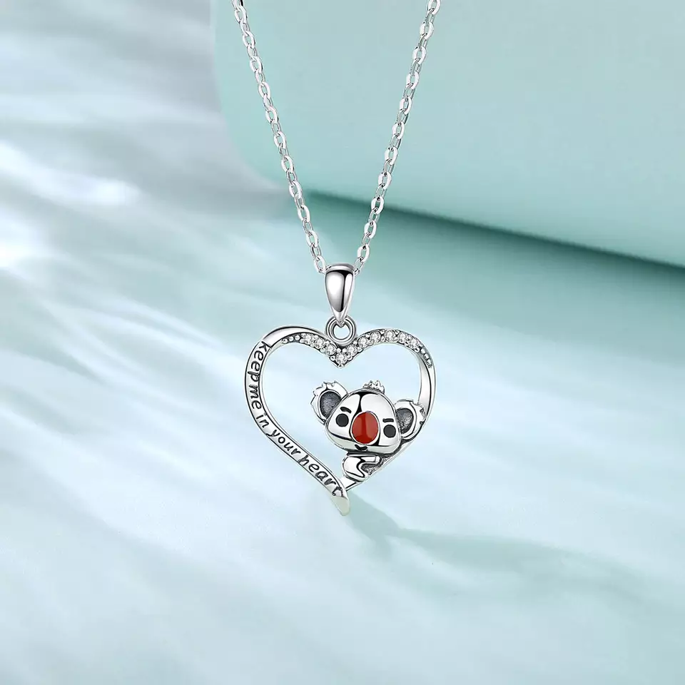 Cute Koala Bear Sterling Silver Necklace