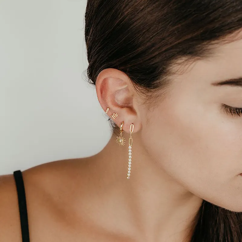 Sun Shaped Hoop Earrings