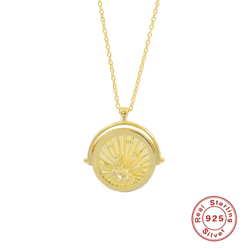 Saturn and Stars Medallion Necklace