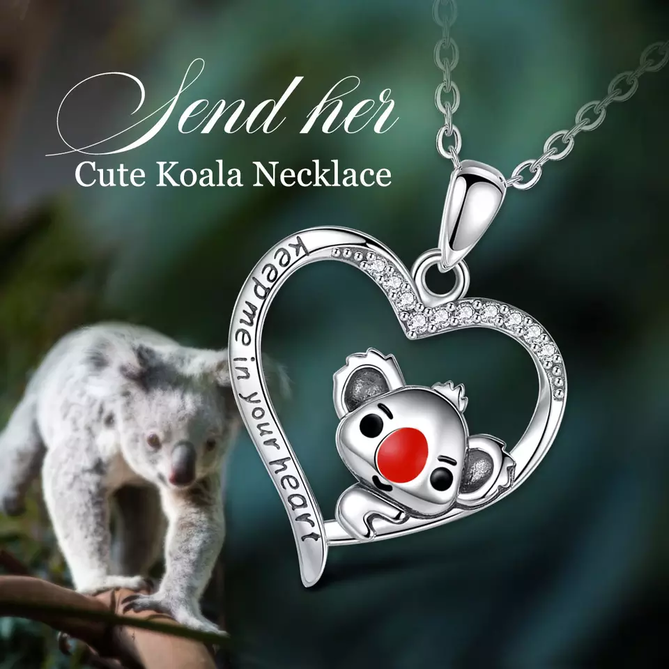 Cute Koala Bear Sterling Silver Necklace