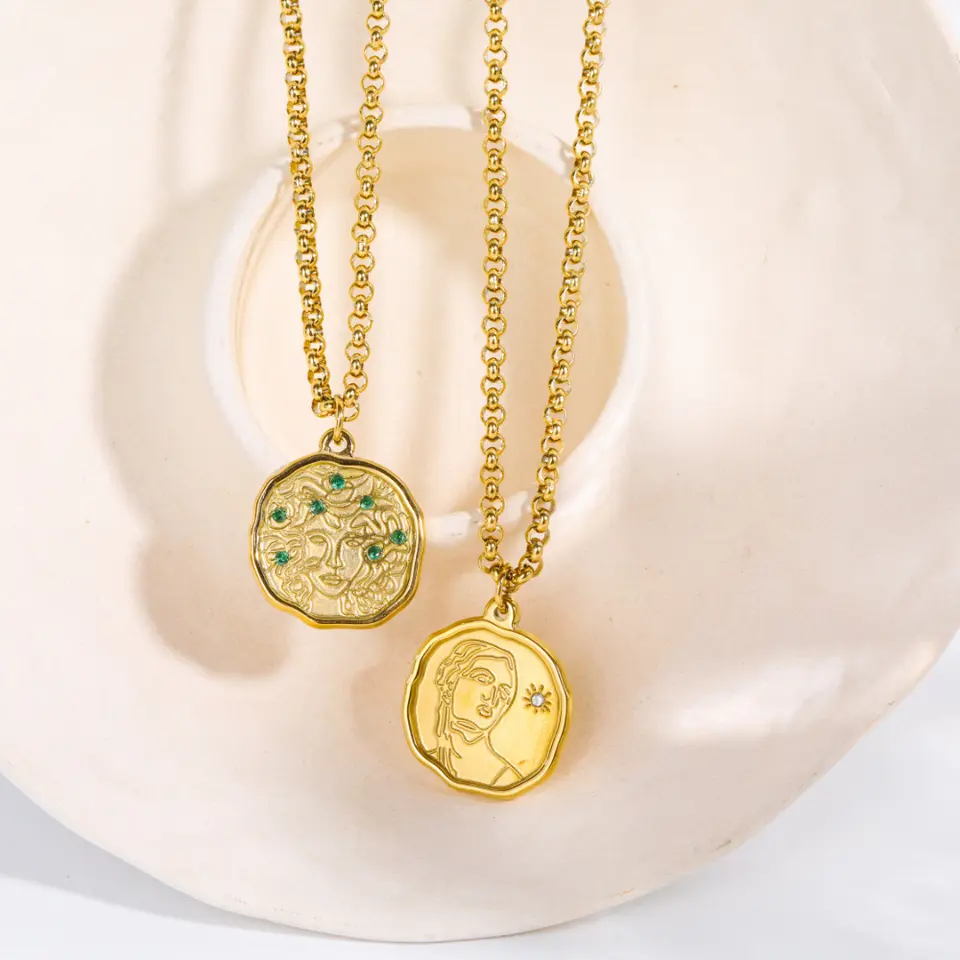 Medusa Goddess Medallion Necklace