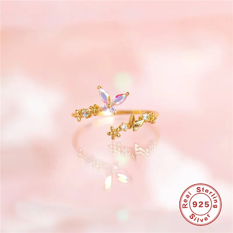 Delicate Briolette Open Ring