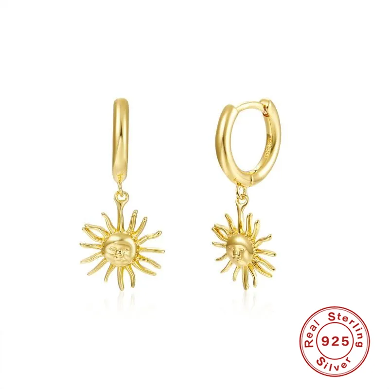 Sun Shaped Hoop Earrings