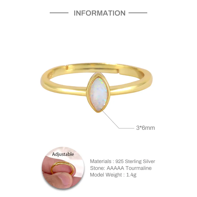 Oblong Opal Gemstone  Ring