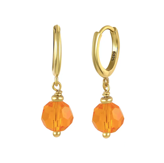 Trendy Summer Glass Ball Drop Earrings - Orange