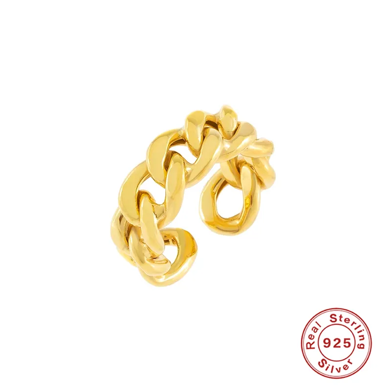 Adjustable Twist Chain Sterling Silver Ring