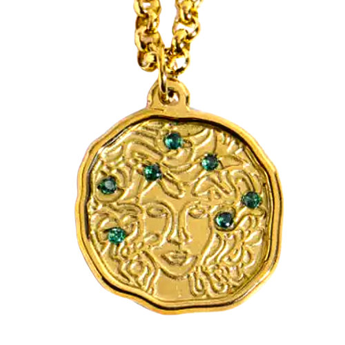 Medusa Goddess Medallion Necklace