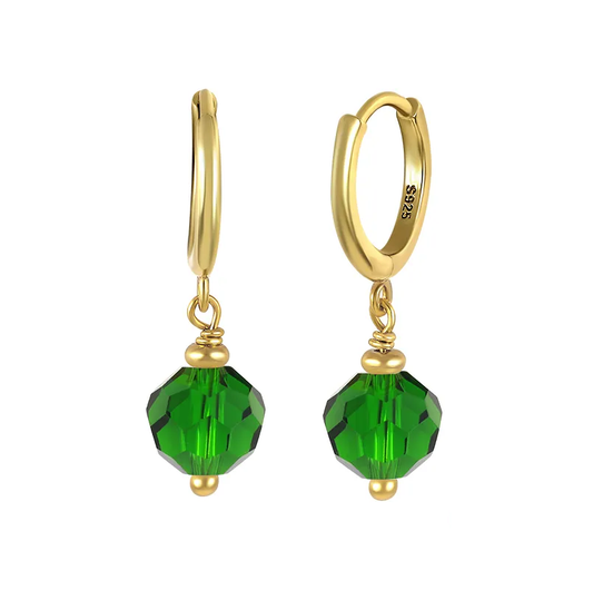 Trendy Summer Glass Ball Drop Earrings - Green