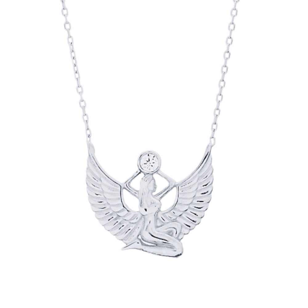 Isis Goddess Pendant Necklace (Silver)