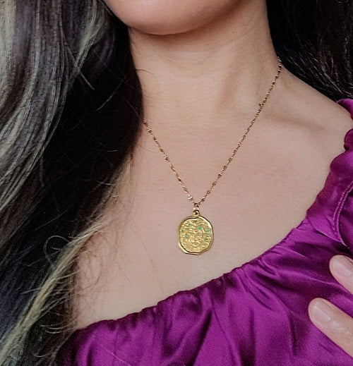 Medusa Goddess Medallion Necklace