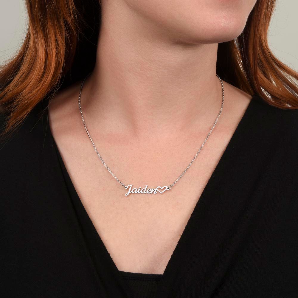 Custom Name With Heart Necklace