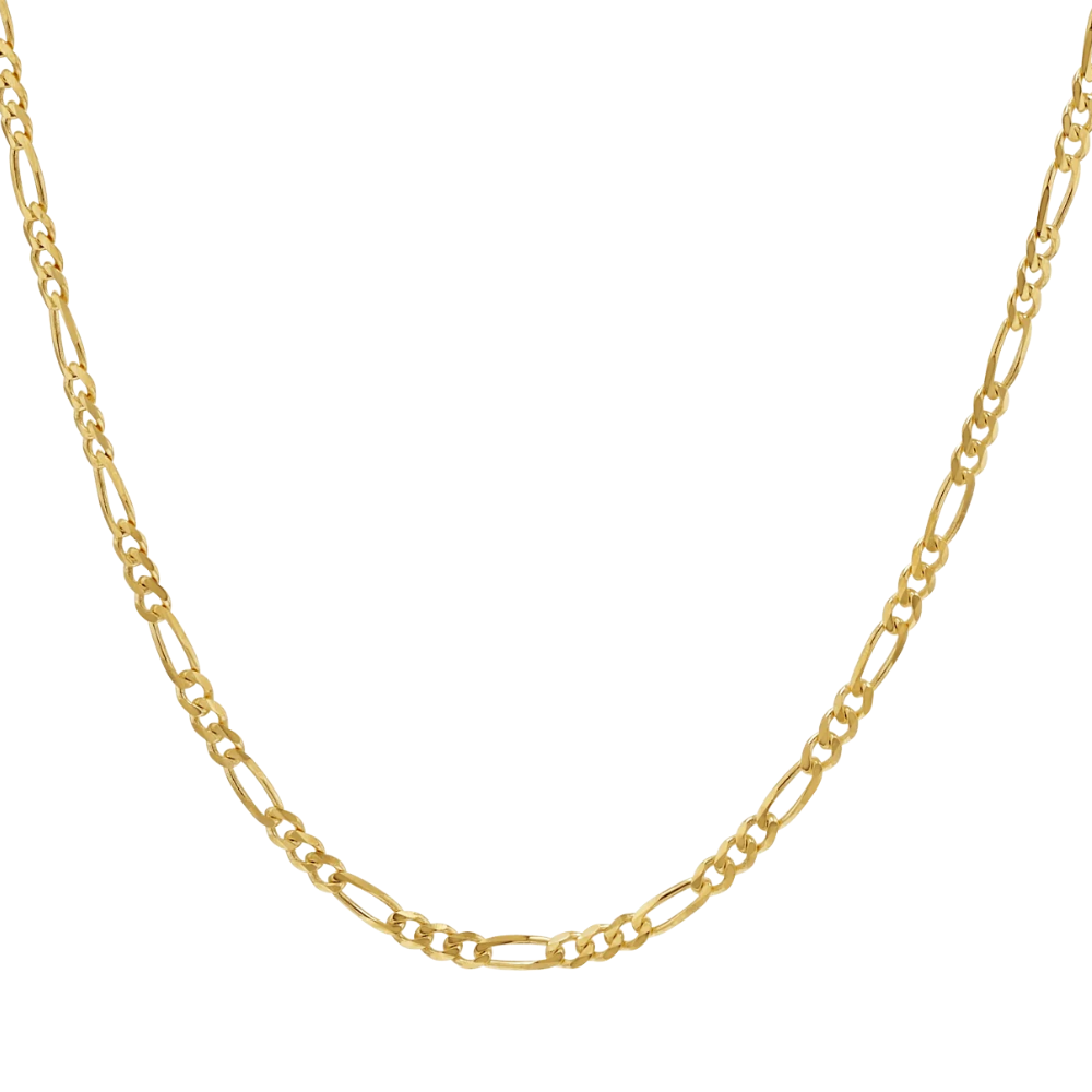 Flat Figaro 100 Choker 4mm Yellow Gold Plated