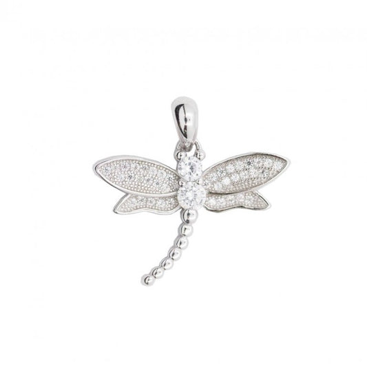 Sparkly Dragonfly Sterling Silver Necklace