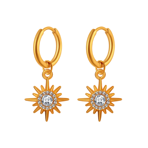 Trendy Sun Hoops Earrings