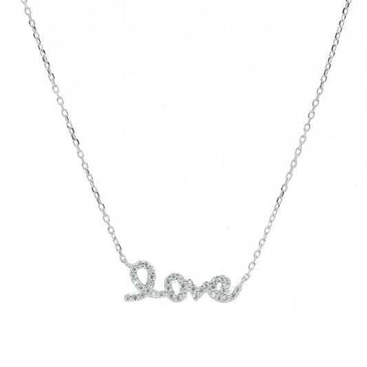 Love Word Sterling Silver Necklace