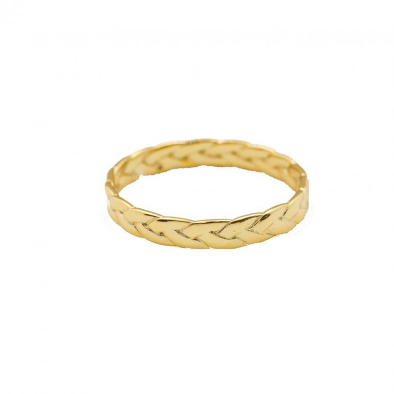 Sterling Silver Gold Plated Braided Ring