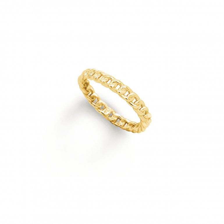 Sterling Silver Gold Vermeil Curb Stacking Ring