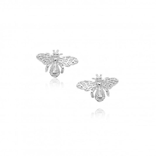 Sterling Silver Plain Queen Bee Studs