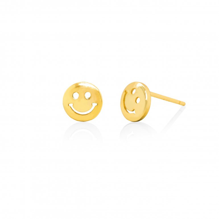 Sterling Silver Plain Mini Smiley Face Studs