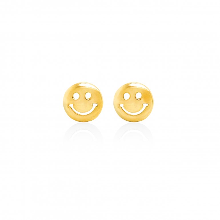 Sterling Silver Plain Mini Smiley Face Studs