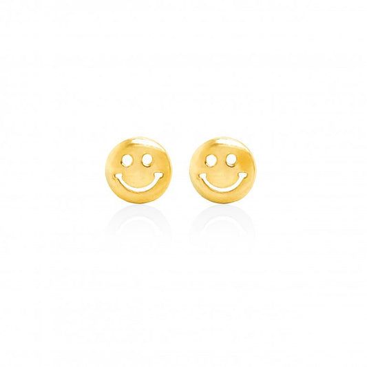 Sterling Silver Plain Mini Smiley Face Studs